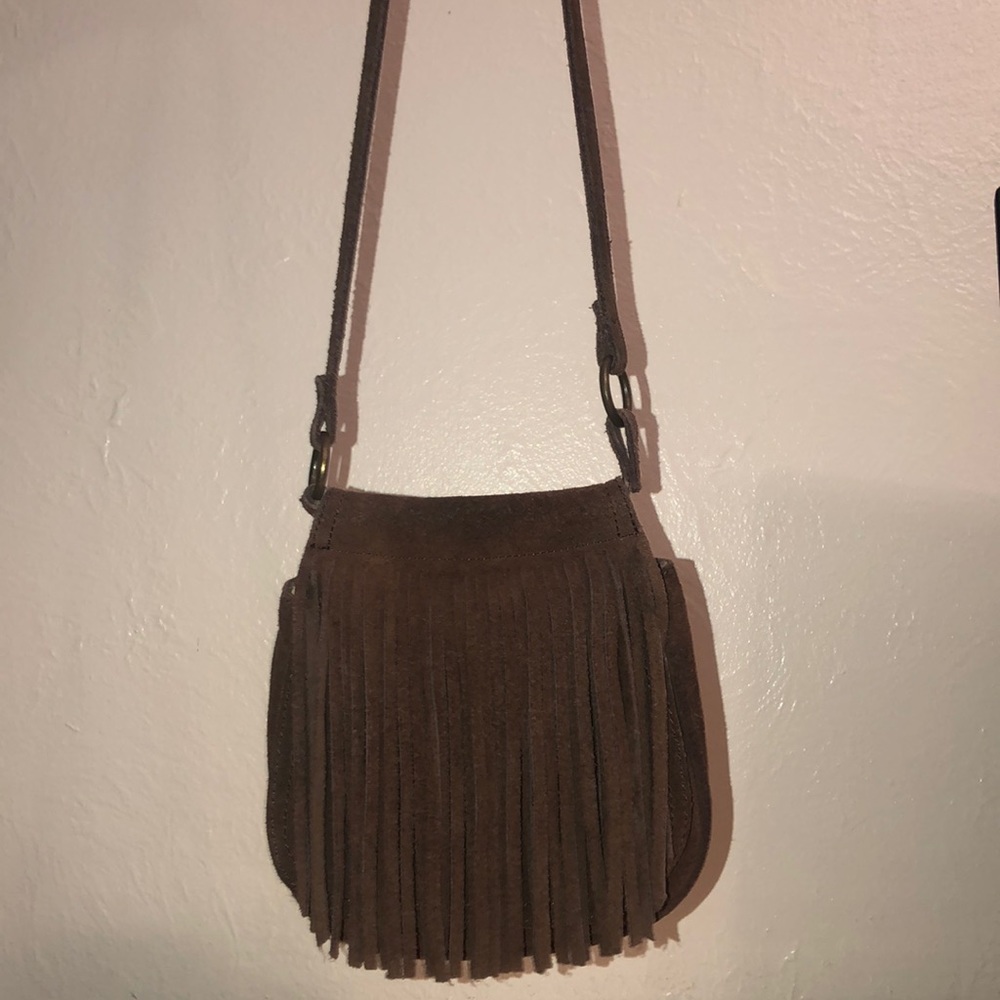 Steve Madden Brown Suede Fringe Crossbody